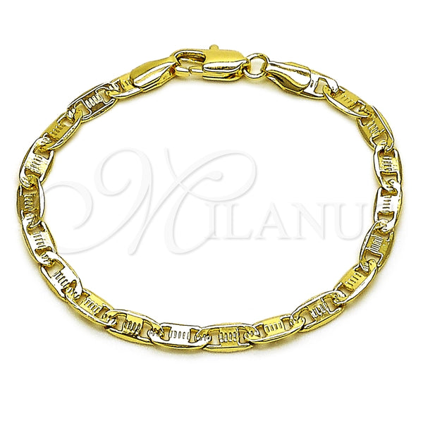 Gold Filled Bracelet — Basic Bracelet Mariner Design Diamond Cutting 04. 0.80 — alternate product view — SKU 165345 | Oro Laminado brazalete — básico Bracelet Mariner diseño Diamond Cutting 04. 0.80 — SKU 165345
