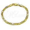 Oro Laminado Basic Bracelet, Gold Filled Style Mariner Design, Diamond Cutting Finish, Golden Finish, 04.213.0372.06 (0.80 Gauge, 04 MM Thickness, 6 Inches Length)