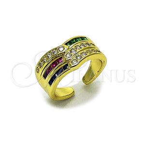 Gold Filled Ring — Multi Stone Ring with Multicolor and White Cubic — main product view — SKU 165350 | Oro Laminado anillo — Multi Stone Ring with Multicolor and blanco Cubic — SKU 165350