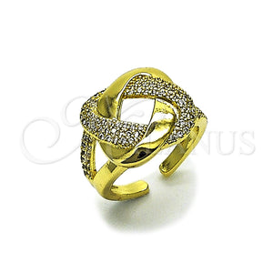 Gold Filled Ring — Multi Stone Ring Love Knot Design with White — main product view — SKU 165352 | Oro Laminado anillo — Multi Stone Ring Love Knot diseño with blanco — SKU 165352