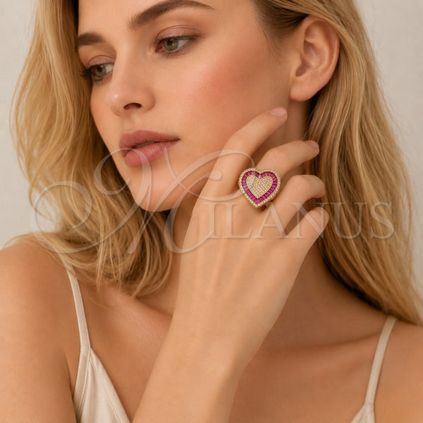 Gold Filled Ring — Multi Stone Ring Heart and Baguette Design with — alternate product view — SKU 165353 | Oro Laminado anillo — Multi Stone Ring corazón and Baguette diseño with — SKU 165353