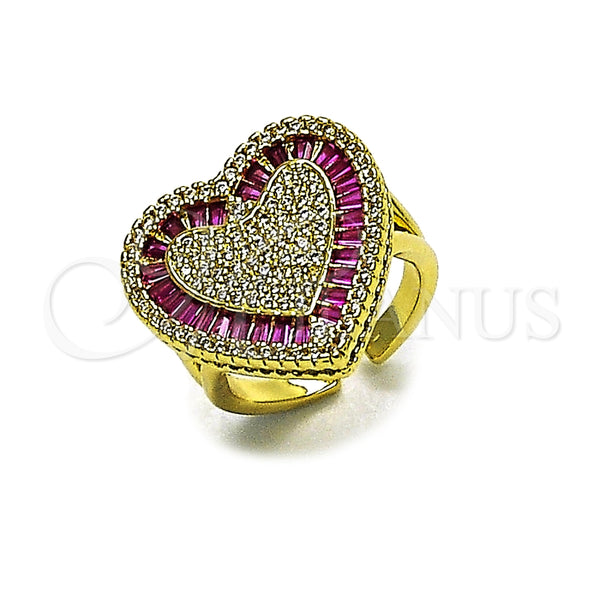 Gold Filled Ring — Multi Stone Ring Heart and Baguette Design with — main product view — SKU 165353 | Oro Laminado anillo — Multi Stone Ring corazón and Baguette diseño with — SKU 165353