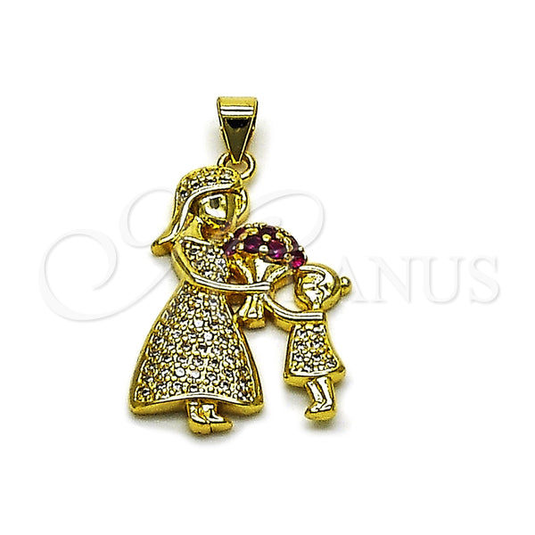 Gold Filled Pendant — Fancy Pendant Flower and Little Girl Design with — main product view — SKU 165355 | Oro Laminado dije — elegante Pendant flor and Little Girl diseño with — SKU 165355