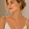 Oro Laminado Fancy Pendant, Gold Filled Style Mom and Flower Design, with White Cubic Zirconia, Polished, Golden Finish, 05.459.0012