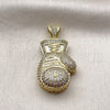 Oro Laminado Fancy Pendant, Gold Filled Style with White Cubic Zirconia, Polished, Golden Finish, 05.459.0018
