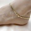 Oro Laminado Basic Anklet, Gold Filled Style Diamond Cutting Finish, Golden Finish, 03.213.0299.10 (04 MM Thickness, 10 Inches Length)