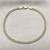 Oro Laminado Basic Anklet, Gold Filled Style Diamond Cutting Finish, Golden Finish, 03.213.0299.10 (04 MM Thickness, 10 Inches Length)