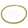 Oro Laminado Basic Anklet, Gold Filled Style Diamond Cutting Finish, Golden Finish, 03.213.0299.10 (04 MM Thickness, 10 Inches Length)