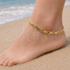 Oro Laminado Basic Anklet, Gold Filled Style Diamond Cutting Finish, Golden Finish, 03.213.0436.10 (Thickness, 10 Inches Length)