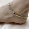 Oro Laminado Basic Anklet, Gold Filled Style Concave Cuban Design, Polished, Golden Finish, 04.213.0344.10 (Thickness, 10 Inches Length)