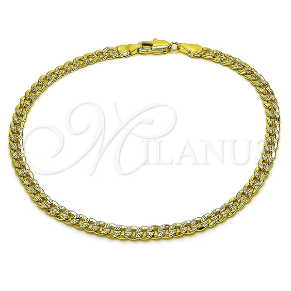 Gold Filled Anklet — Basic Anklet Concave Cuban Design Polished 04. Gauge — main product view — SKU 165369 | Oro Laminado tobillera — básico Anklet Concave Cuban diseño pulido 04. Gauge — SKU 165369