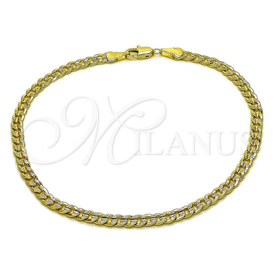 Gold Filled Anklet — Basic Anklet Concave Cuban Design Polished 04. 04 for wholesale, main product view