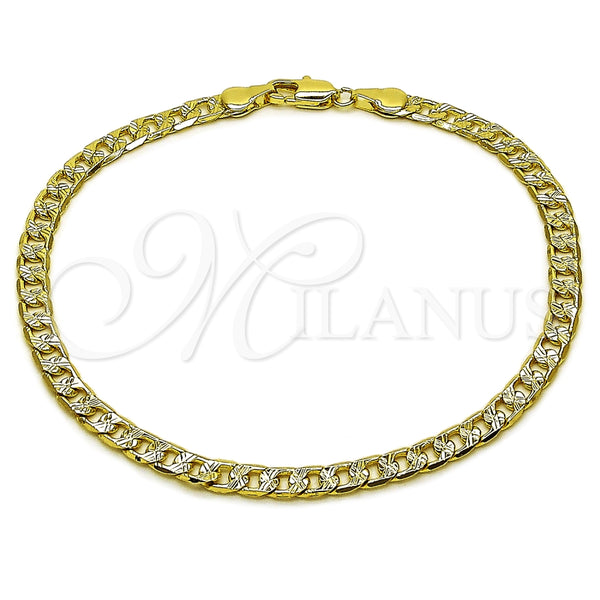 Gold Filled Anklet — Basic Anklet Curb Design Diamond Cutting 04. 05 — main product view — SKU 165371 | Oro Laminado tobillera — básico Anklet Curb diseño Diamond Cutting 04. 05 — SKU 165371