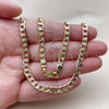 Oro Laminado Basic Necklace, Gold Filled Style Curb Design, Diamond Cutting Finish, Golden Finish, 04.213.0366.22 (05 MM Thickness, 22 Inches Length)