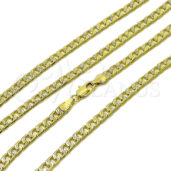 Gold Filled Necklace — Basic Necklace Curb Design Diamond Cutting 04. 05 — main product view — SKU 165372 | Oro Laminado collar — básico Necklace Curb diseño Diamond Cutting 04. 05 — SKU 165372
