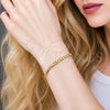 Oro Laminado Basic Bracelet, Gold Filled Style Figaro Concave Design, Diamond Cutting Finish, Golden Finish, 04.213.0374.07 (Thickness, 7 Inches Length)