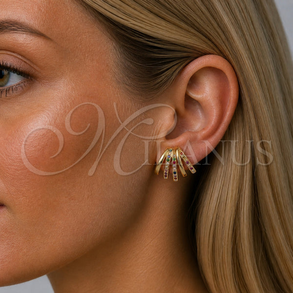 Gold Filled Ring — Stud Earring with Multicolor Cubic Zirconia Polished 02. — alternate product view — SKU 165378 | Oro Laminado anillo — Stud Earring with Multicolor Cubic Zirconia pulido 02. — SKU 165378