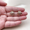 Oro Laminado Stud Earring, Gold Filled Style with Multicolor Cubic Zirconia, Polished, Golden Finish, 02.204.0085