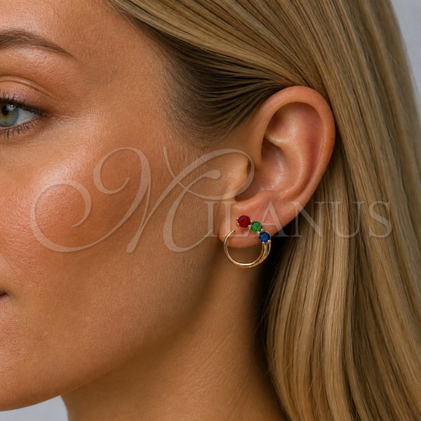 Gold Filled Ring — Stud Earring with Multicolor Cubic Zirconia Polished 02. — alternate product view — SKU 165379 | Oro Laminado anillo — Stud Earring with Multicolor Cubic Zirconia pulido 02. — SKU 165379