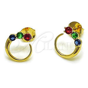 Gold Filled Ring — Stud Earring with Multicolor Cubic Zirconia Polished 02. — main product view — SKU 165379 | Oro Laminado anillo — Stud Earring with Multicolor Cubic Zirconia pulido 02. — SKU 165379