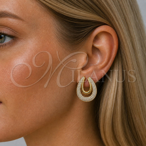 Gold Filled Ring — Stud Earring with White Cubic Zirconia Polished 02. — alternate product view — SKU 165381 | Oro Laminado anillo — Stud Earring with blanco Cubic Zirconia pulido 02. — SKU 165381