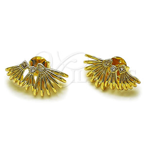 Gold Filled Ring — Stud Earring Teardrop Design with White Cubic Zirconia — main product view — SKU 165385 | Oro Laminado anillo — Stud Earring Teardrop diseño with blanco Cubic Zirconia — SKU 165385