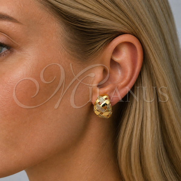 Gold Filled Ring — Stud Earring with White Cubic Zirconia Polished 02. — alternate product view — SKU 165387 | Oro Laminado anillo — Stud Earring with blanco Cubic Zirconia pulido 02. — SKU 165387