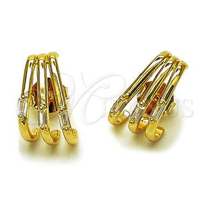 Gold Filled Ring — Stud Earring Baguette Design with White Cubic Zirconia — main product view — SKU 165389 | Oro Laminado anillo — Stud Earring Baguette diseño with blanco Cubic Zirconia — SKU 165389