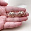 Oro Laminado Stud Earring, Gold Filled Style with Multicolor Cubic Zirconia, Polished, Golden Finish, 02.204.0096