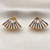Oro Laminado Stud Earring, Gold Filled Style with Multicolor Cubic Zirconia, Polished, Golden Finish, 02.204.0096
