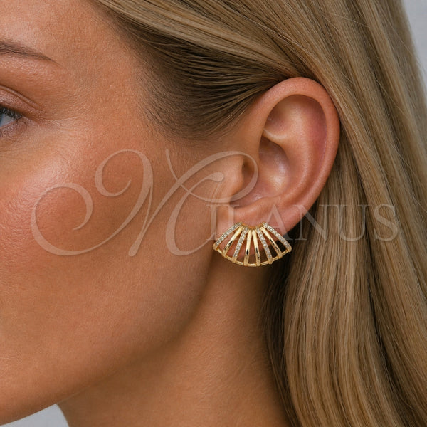 Gold Filled Ring — Stud Earring with White Cubic Zirconia Polished 02. — alternate product view — SKU 165391 | Oro Laminado anillo — Stud Earring with blanco Cubic Zirconia pulido 02. — SKU 165391