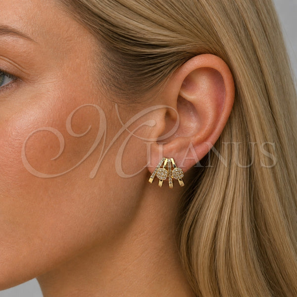 Gold Filled Ring — Stud Earring with White Cubic Zirconia Polished 02. — alternate product view — SKU 165392 | Oro Laminado anillo — Stud Earring with blanco Cubic Zirconia pulido 02. — SKU 165392