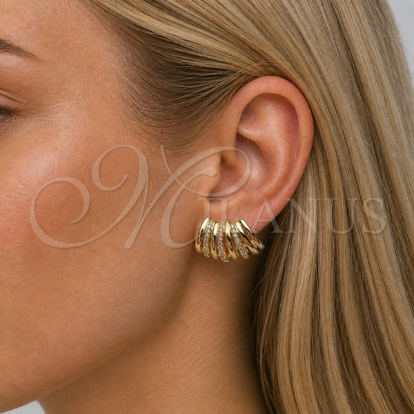 Gold Filled Ring — Stud Earring with White Cubic Zirconia Polished 02. — alternate product view — SKU 165393 | Oro Laminado anillo — Stud Earring with blanco Cubic Zirconia pulido 02. — SKU 165393