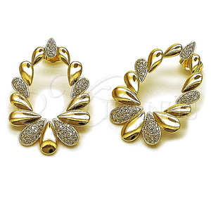 Gold Filled Ring — Stud Earring Teardrop Design with White Micro Pave — main product view — SKU 165395 | Oro Laminado anillo — Stud Earring Teardrop diseño with blanco Micro Pave — SKU 165395
