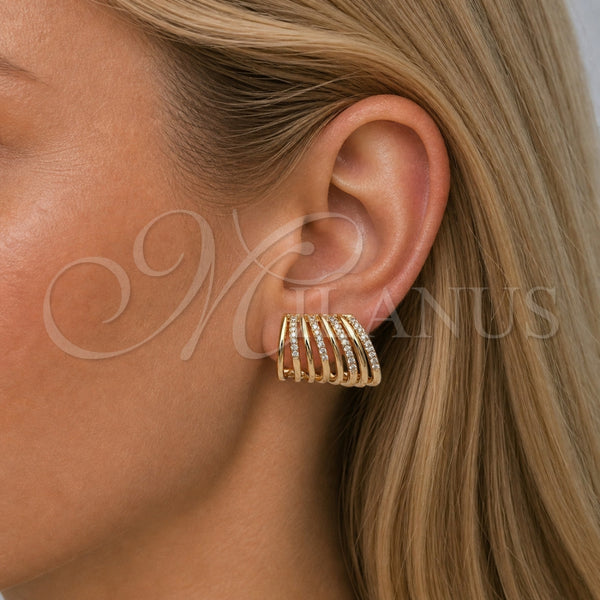 Gold Filled Ring — Stud Earring with White Micro Pave Polished 02. — alternate product view — SKU 165396 | Oro Laminado anillo — Stud Earring with blanco Micro Pave pulido 02. — SKU 165396