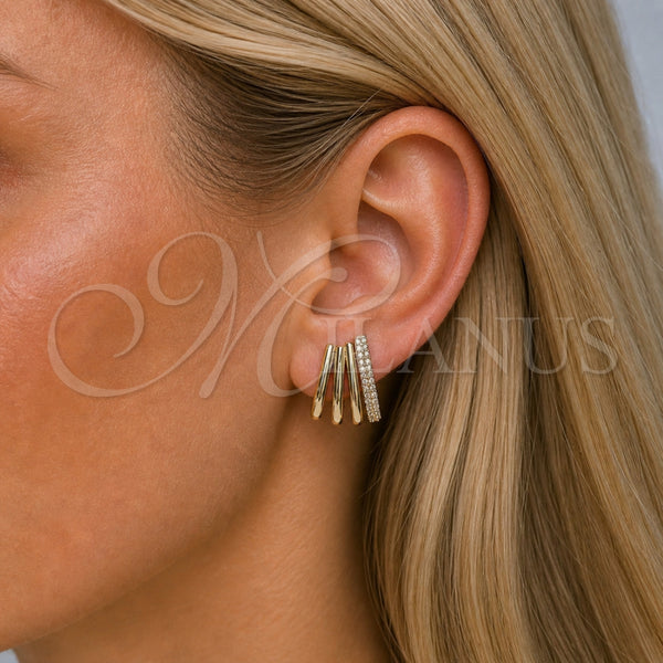 Gold Filled Ring — Stud Earring with White Micro Pave Polished 02. — alternate product view — SKU 165397 | Oro Laminado anillo — Stud Earring with blanco Micro Pave pulido 02. — SKU 165397
