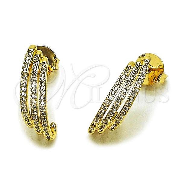 Gold Filled Ring — Stud Earring with White Micro Pave Polished 02. — main product view — SKU 165398 | Oro Laminado anillo — Stud Earring with blanco Micro Pave pulido 02. — SKU 165398