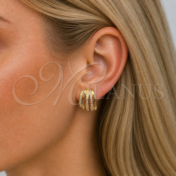 Gold Filled Ring — Stud Earring with White Micro Pave Polished 02. — alternate product view — SKU 165402 | Oro Laminado anillo — Stud Earring with blanco Micro Pave pulido 02. — SKU 165402