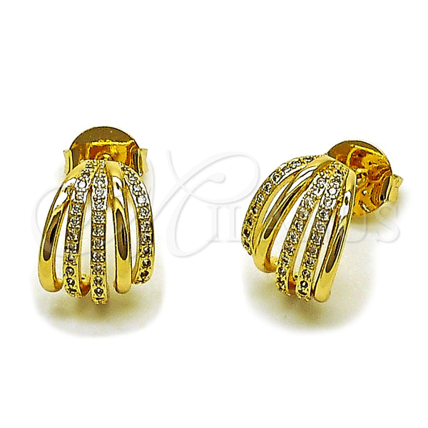 Gold Filled Ring — Stud Earring with White Micro Pave Polished 02. — main product view — SKU 165402 | Oro Laminado anillo — Stud Earring with blanco Micro Pave pulido 02. — SKU 165402