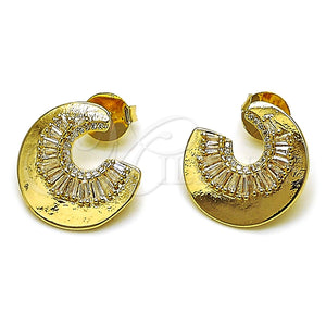 Gold Filled Ring — Stud Earring Baguette Design with White Cubic Zirconia — main product view — SKU 165403 | Oro Laminado anillo — Stud Earring Baguette diseño with blanco Cubic Zirconia — SKU 165403