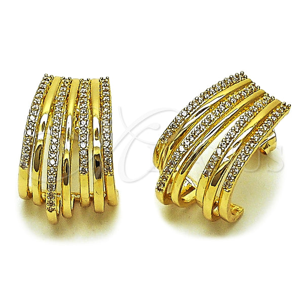 Gold Filled Ring — Stud Earring with White Micro Pave Polished 02. — main product view — SKU 165406 | Oro Laminado anillo — Stud Earring with blanco Micro Pave pulido 02. — SKU 165406