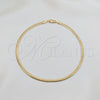 Oro Laminado Basic Anklet, Gold Filled Style Miami Cuban Design, Polished, Golden Finish, 03.419.0019.10 (Thickness, 10 Inches Length)