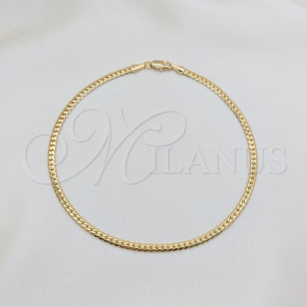 Gold Filled Anklet — Basic Anklet Miami Cuban Design Polished 03. Thickness — main product view — SKU 165408 | Oro Laminado tobillera — básico Anklet Miami Cuban diseño pulido 03. Thickness — SKU 165408
