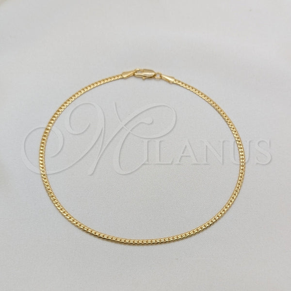 Oro Laminado Basic Anklet, Gold Filled Style Polished, Golden Finish, 03.419.0020.10 (03 MM Thickness, 10 Inches Length)