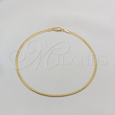Oro Laminado Basic Anklet, Gold Filled Style Polished, Golden Finish, 03.419.0020.10 (03 MM Thickness, 10 Inches Length)