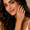 Rhodium Gold Filled Multi Stone Ring, Heart and Cluster Design, with White Cubic Zirconia and White Micro Pave, Polished, Rhodium Finish, 01.424.0007.1 (One size fits all)