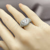 Rhodium Gold Filled Multi Stone Ring, Heart and Cluster Design, with White Cubic Zirconia and White Micro Pave, Polished, Rhodium Finish, 01.424.0007.1 (One size fits all)