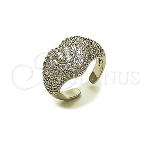 White Gold Filled Ring — Multi Stone Ring Heart and Cluster Design with — main product view — SKU 165413 | Oro Laminado Blanco anillo — Multi Stone Ring corazón and Cluster diseño with — SKU 165413