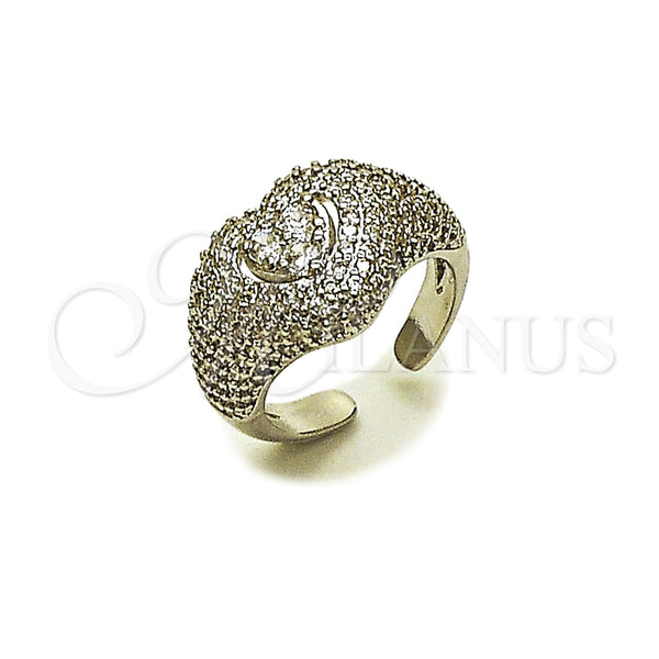 White Gold Filled Ring — Multi Stone Ring Heart and Cluster Design with — main product view — SKU 165413 | Oro Laminado Blanco anillo — Multi Stone Ring corazón and Cluster diseño with — SKU 165413