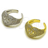 Rhodium Gold Filled Multi Stone Ring, Heart and Cluster Design, with White Cubic Zirconia and White Micro Pave, Polished, Rhodium Finish, 01.424.0007.1 (One size fits all)